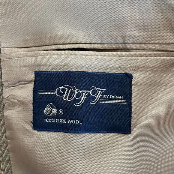 Farah Tan Brown Wool Herringbone Equestrian Preppy Sport Coat Blazer 40R - Picture 9 of 9